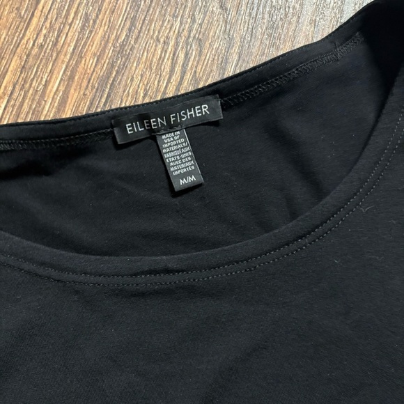 Eileen Fisher Black Asymmetrical Tunic - Picture 2 of 4